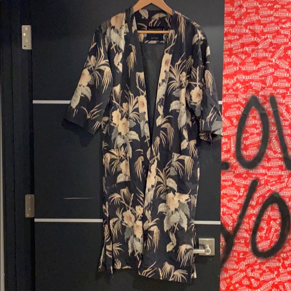 All Saints Hawaii Floral Kimono Duster / Cardigan